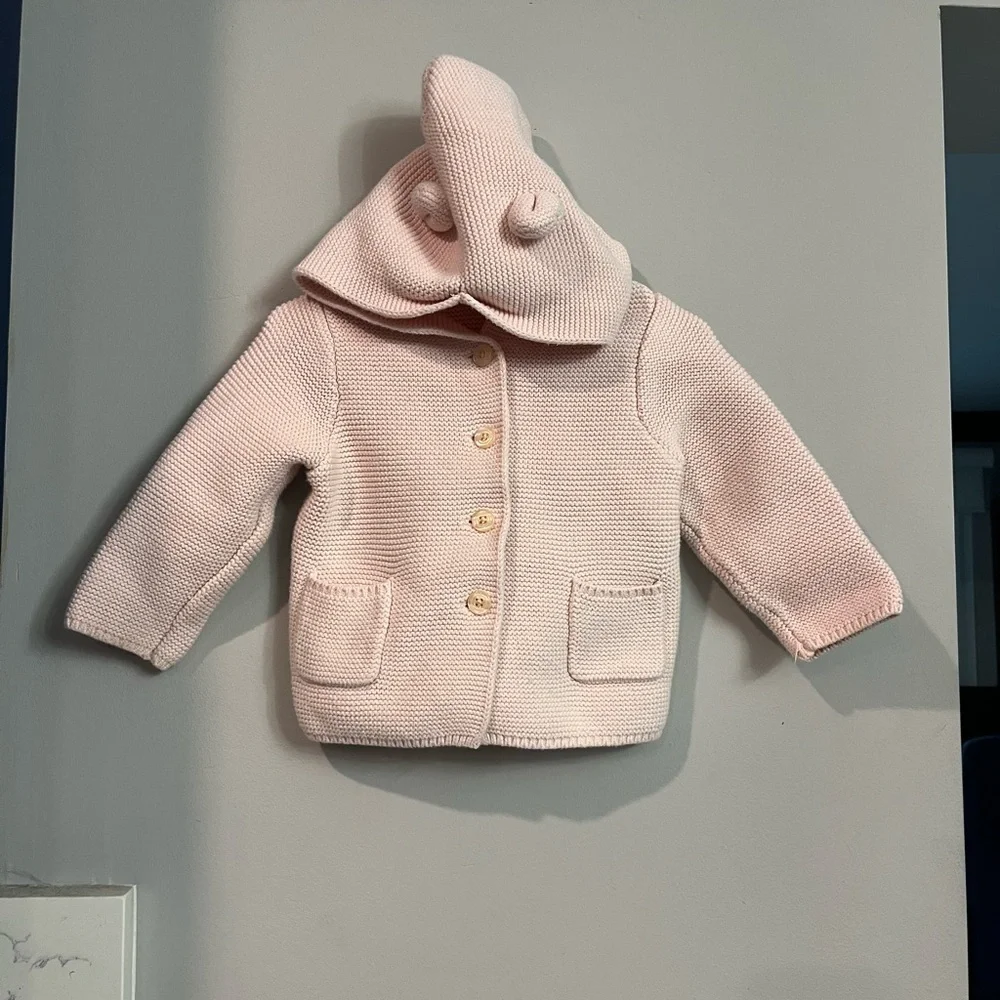 GAP Light Pink Kids Coat with Playful Hood - Picture 1 of 6